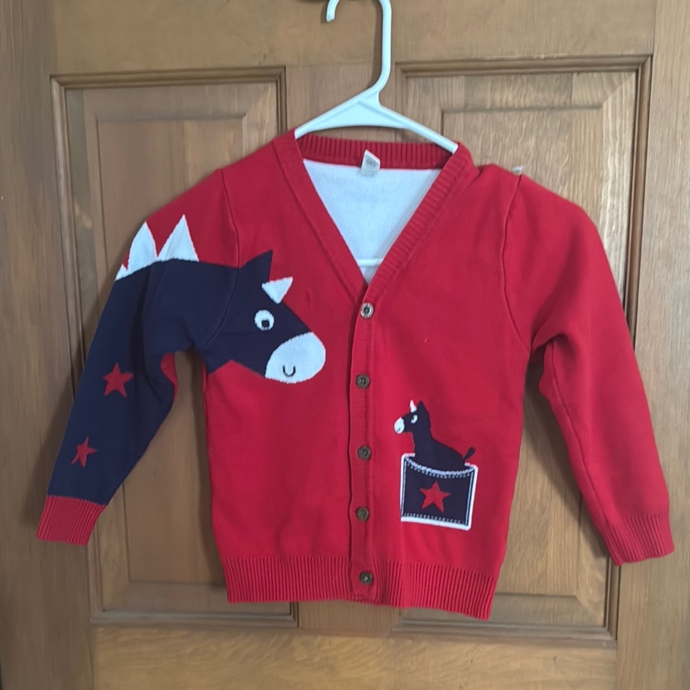 SHEIN Red and Blue Knit Sweater